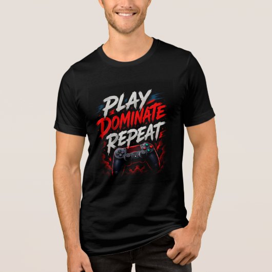 🔥面白いゲームをプレイして支配して繰り返す🎮 トライブレンドTシャツ (正面)