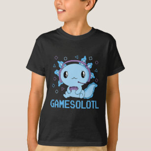 面白いゲームオタク アニメ かわいい ゲーミング アホルトル ビデオ Tシャツ