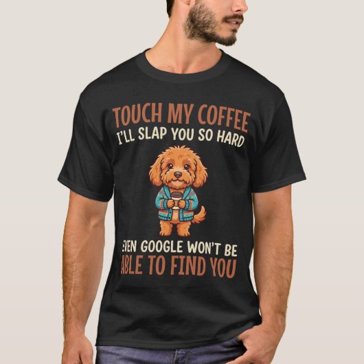 面白いコッカプーコーヒー好き Tシャツ (正面)