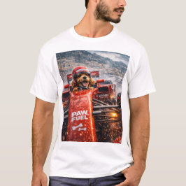 面白いコッカプー犬のギフトレーシングカードライバーTシャツ Tシャツ