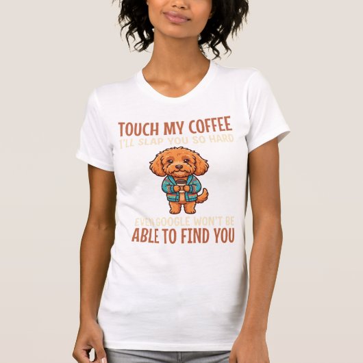 面白いコッカプー コーヒー好き Tシャツ (正面)