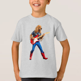 面白いコッカー・スパニエル ロックスター キッズTシャツ Tシャツ