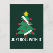 面白いコロナクリスマスツリーダジャレ ポストカード (正面)