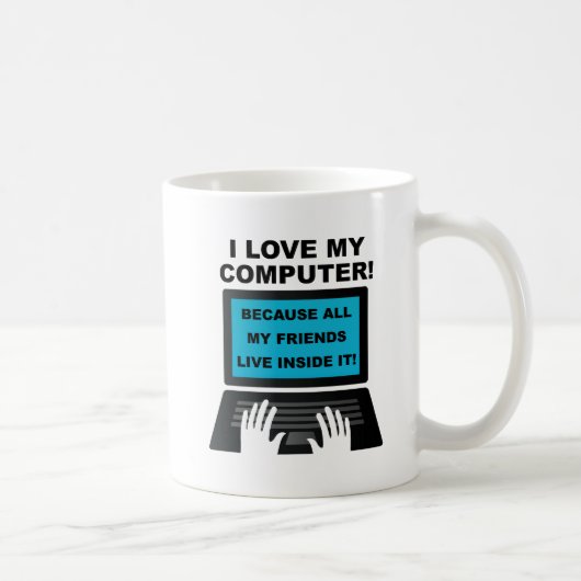面白いコンピューターの友達のマグカップ コーヒーマグカップ (右)