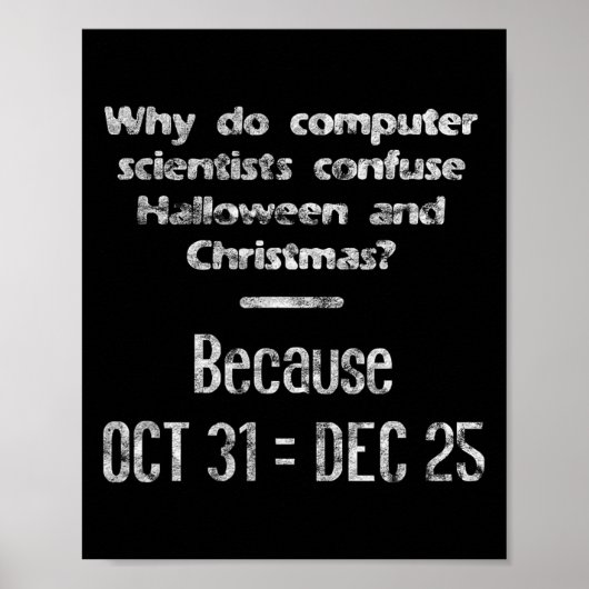 面白いコンピュータ科学者のハロウィン クリスマス ネิร์ド ポスター (正面)