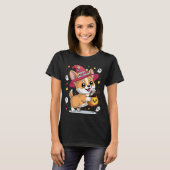 面白いコーギー犬のかぼちゃゴーストキャンディウィッチハロウィン Tシャツ (正面フル)