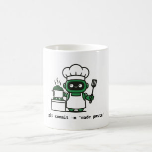 面白いコーダーマグ — git commit made pasta コーヒーマグカップ
