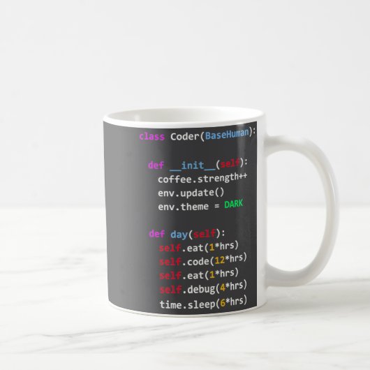 面白いコーディング Python Cl 食べる コード 眠る コーヒーマグカップ (右)