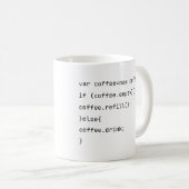 面白いコーディング var coffee = new Coffee() プログラマー コーヒーマグカップ (正面右)