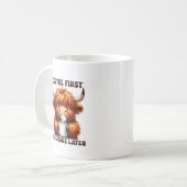 面白いコーヒーの質問ワードアート コーヒーマグカップ (正面左)