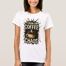 面白いコーヒーチャオスTシャツ – ペンキが飛び散ったデザイン Tシャツ