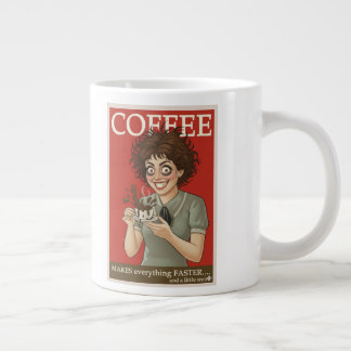 面白いコーヒーマグ「コーヒーはすべてを速くする… 」 ジャンボコーヒーマグカップ