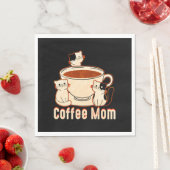 面白いコーヒーママとネコ スタンダードランチョンナプキン (インサイチュ)