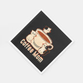 面白いコーヒーママとネコ スタンダードランチョンナプキン (角)