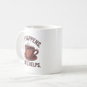 面白いコーヒーライフの文字アート コーヒーマグカップ (正面左)
