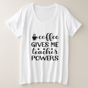 面白いコーヒー先生の力 プラスサイズTシャツ