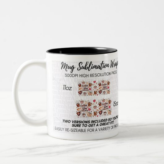面白いコーヒー好きマグカップ ツートーンマグカップ (左)