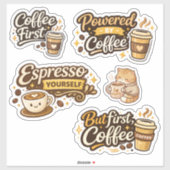 面白いコーヒー愛好家のステッカー シール (シート)