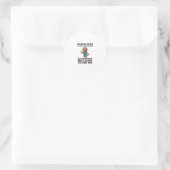 面白いコーヒー犬のビンテージ彫刻Tシャツデザイン_1 ラウンドシール (バッグ)