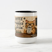 面白いコーヒー猫マグカップ ツートーンマグカップ (中央)