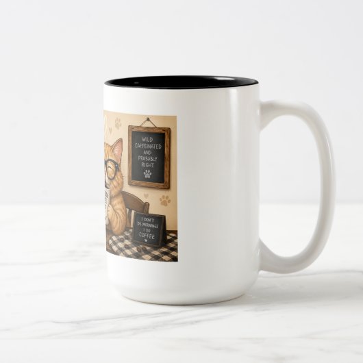 面白いコーヒー猫マグカップ ツートーンマグカップ (右)