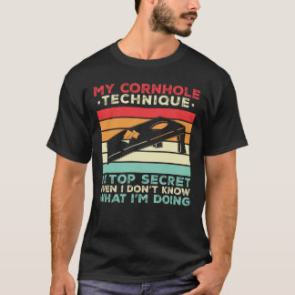 面白いコーンホールサック ビーンバッグトス コーンホールプレーヤー Tシャツ