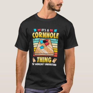 面白いコーンホール愛好家レトロアウトドアゲーム Tシャツ