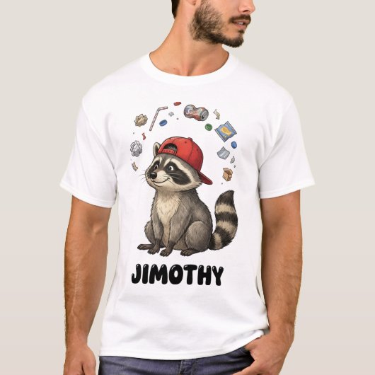 面白いゴミ狸アライグマ ジモシー Tシャツ (正面)