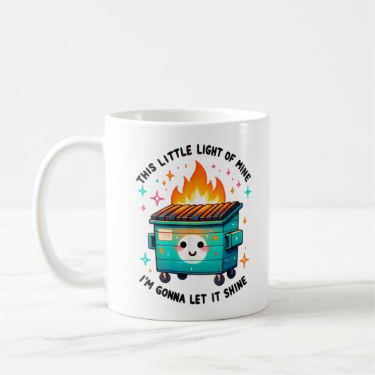 面白いゴミ箱火事 この小さな私の光 コーヒーマグカップ (左)