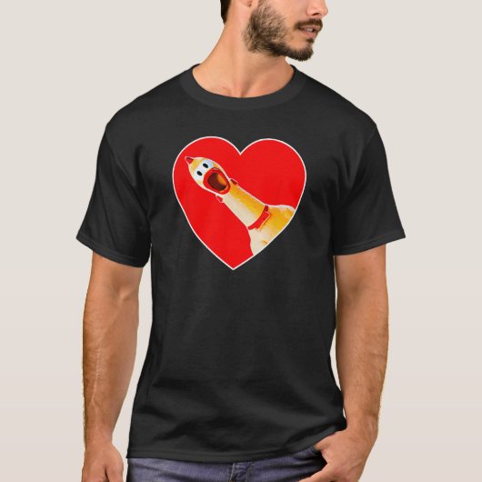 面白いゴム製ニワトリ愛好家 実用的なジョーク ギフト Tシャツ (正面)