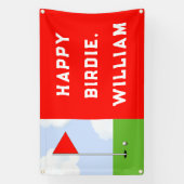 面白いゴルフの誕生日 横断幕 (縦)