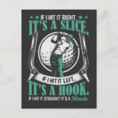 面白いゴルファー ラッキーゴルフスイングスキル ジョーク ポストカード (正面)