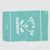 面白いゴルフクラブ ユーモア 現代ゴルファー スポーツ ティール ゴルフタオル (横)