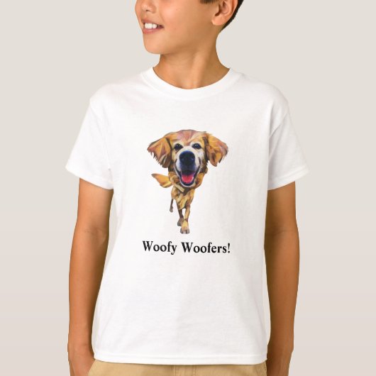 面白いゴールデンレトリバーの少年Tシャツ Tシャツ (正面)