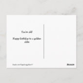 面白いゴールデンレトリバーの探偵犬の誕生日 ポストカード (裏面)