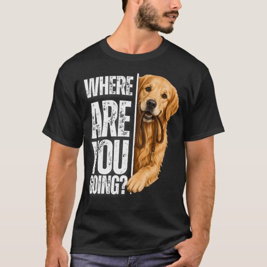 面白いゴールデンレトリバー Tシャツ (正面)