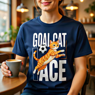 面白いゴール猫サッカーワイシャツ - サッカー ファンへのギフト トライブレンドTシャツ
