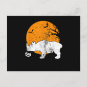 面白いサイのかぼちゃのハロウィン衣装プレゼント ポストカード (正面)