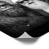 面白いサスクワッチのミーム サンタクロースとのクールなセルフィー クリスマス ポスター (角)