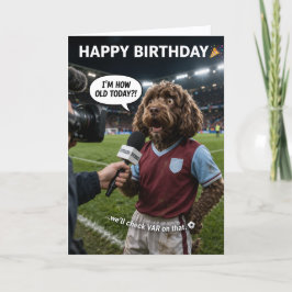 面白いサッカーの誕生日カード VAR ユーモア 犬 カード