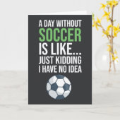 面白いサッカークラブカード 女性チームプレーヤー ユーモア 彼女のための カード (黄色い花)