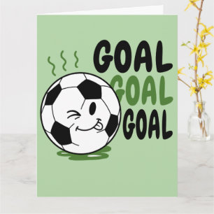 面白いサッカーボールとサッカーゴール カード