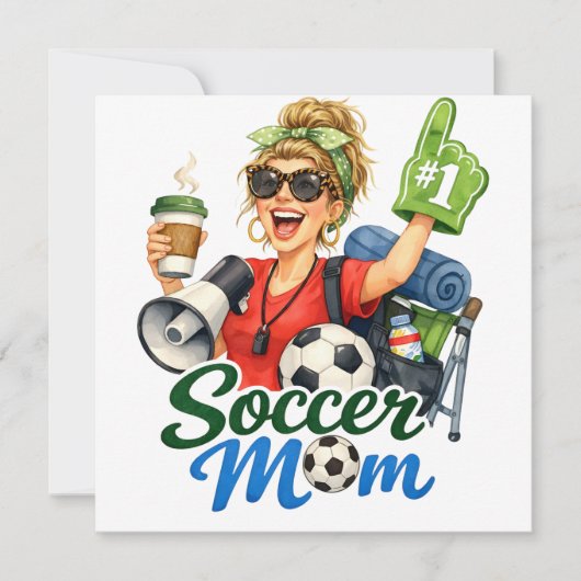 面白いサッカーママ カード (正面)