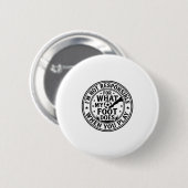 面白いサッカー足警告ビンテージTシャツデザイン_1 缶バッジ (正面&裏面)