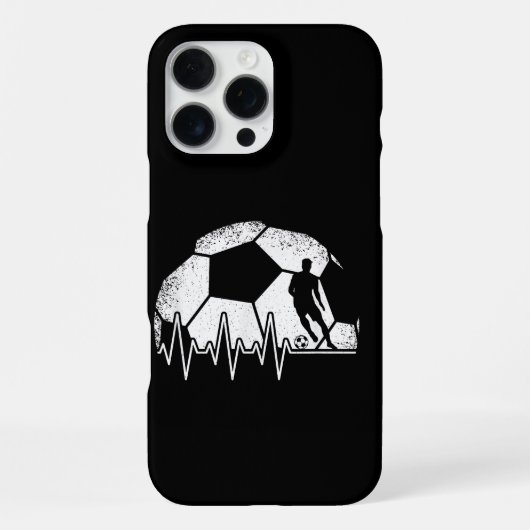 面白いサッカー+ハートビート+サッカー選手 iPhoneケース (裏面)