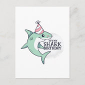 面白いサメの誕生日漫画　子供　ティーン　大人へのプレゼント ポストカード (正面)
