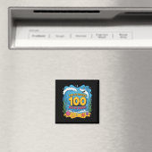 面白いサメの100日間サーフィンスクール マグネット (インサイチュ (食洗機))
