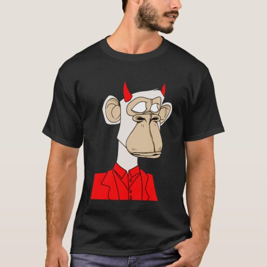 面白いサル非代替性ヒューマンNFT暗号資産アートトークン Tシャツ (正面)
