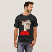 面白いサル非代替性ヒューマンNFT暗号資産アートトークン Tシャツ (正面フル)