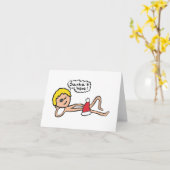 面白いサンタがここに！ クリスマスのユーモア カード (黄色い花)